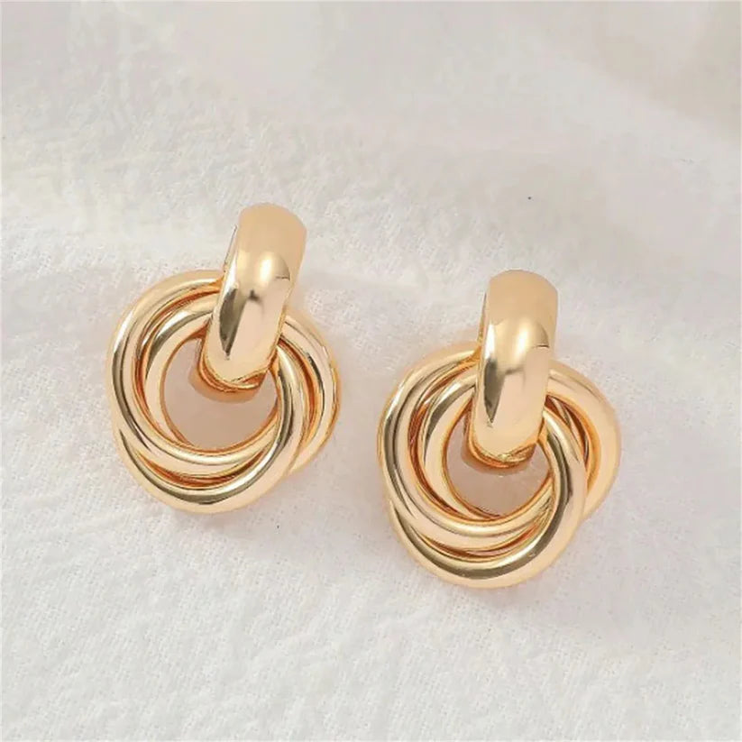 Knot Hoop Earrings(24k gold plated)