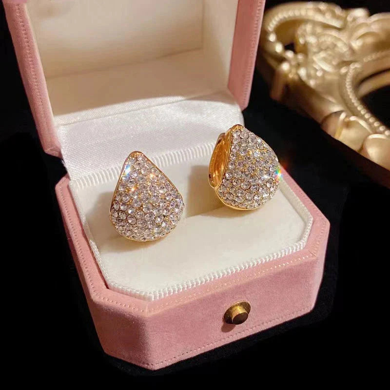 Trendy Diamond Earrings (24k gold Plated)