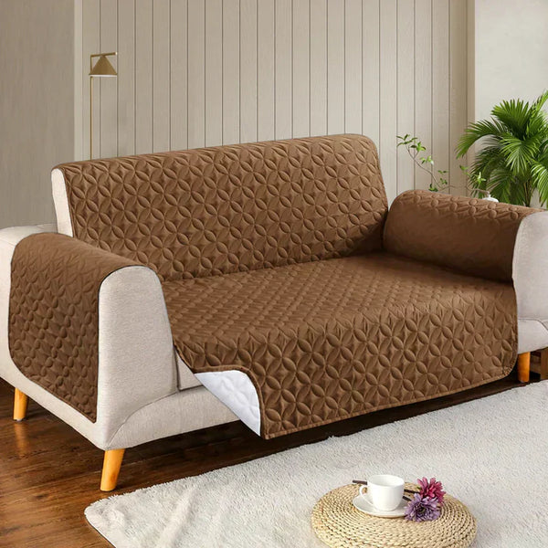 Ultrasonic Microfiber Sofa Cover -  Brown