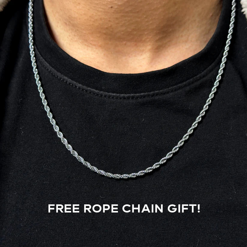 804 Silver Necklace with Free Silver Rope Chain