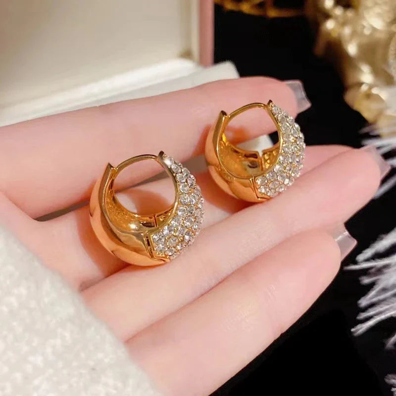 Trendy Diamond Earrings (24k gold Plated)