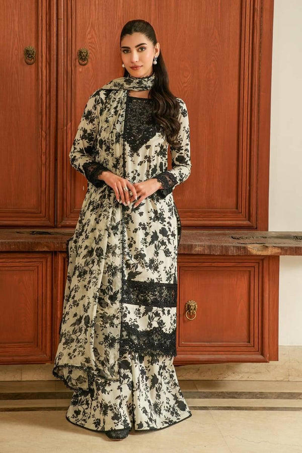 ANEELAS LAWN EMBROIDERY DRESS 3 PIECE