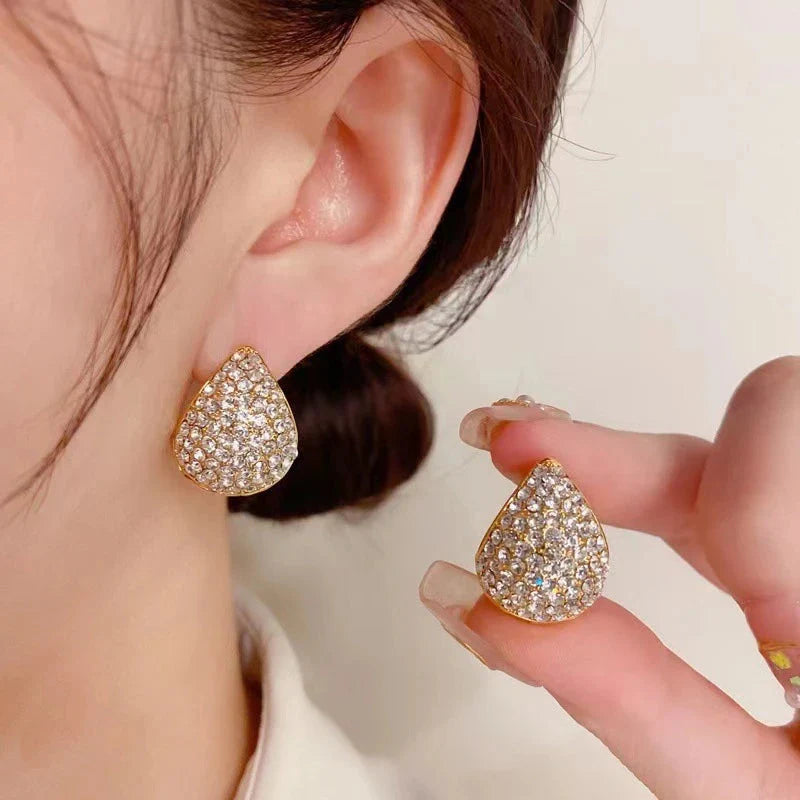 Trendy Diamond Earrings (24k gold Plated)