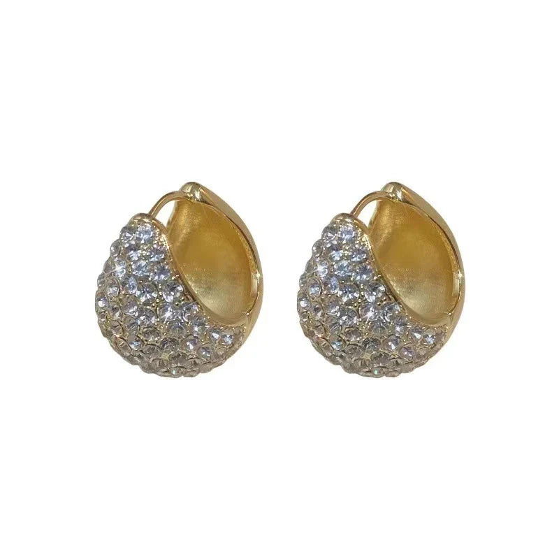 Trendy Diamond Earrings (24k gold Plated)