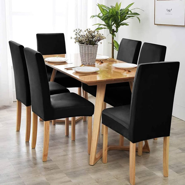Fitted Style Cotton Jersey Chair Cover - Black