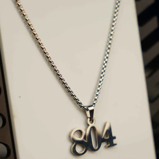 804 Silver Necklace with Free Silver Rope Chain