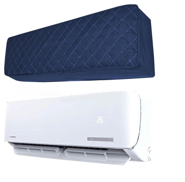 Quilted AC Cover - (Inner + Outer Unit Set) - Blue
