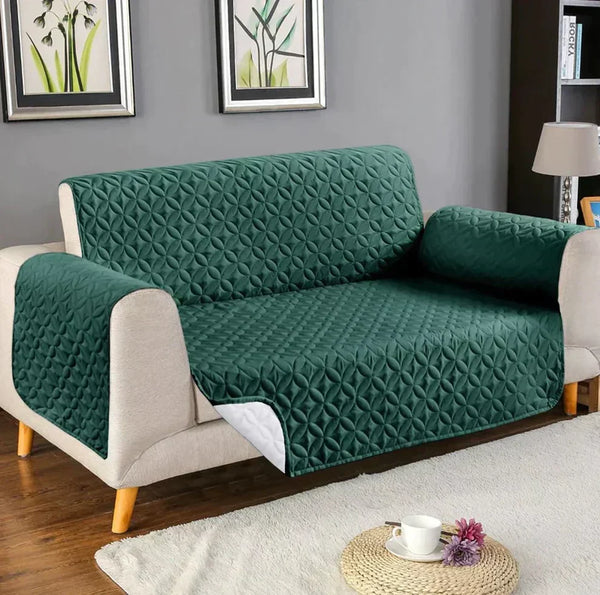 Ultrasonic Microfiber Sofa Cover - Green