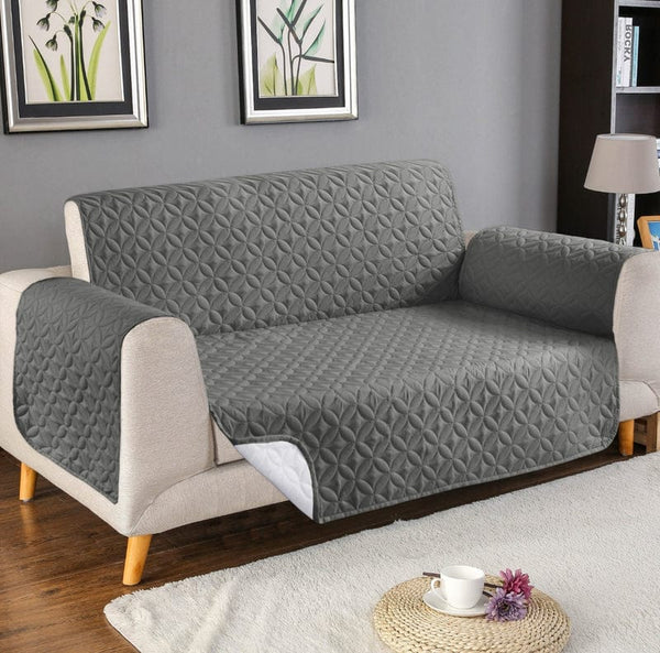 Ultrasonic Microfiber Sofa Cover - Grey