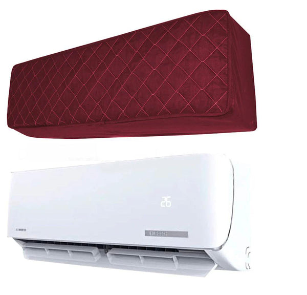 Quilted AC Cover - (Inner + Outer Unit Set) - Maroon