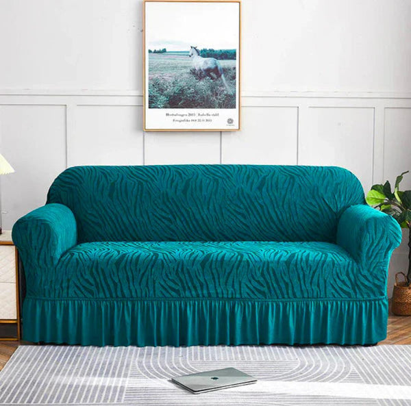 Zebra Velvet Sofa Covers (Zinc)