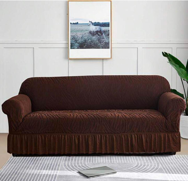 Zebra Velvet Sofa Covers (Brown)