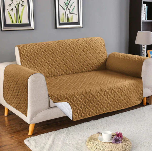Ultrasonic Microfiber Sofa Cover - Copper Brown